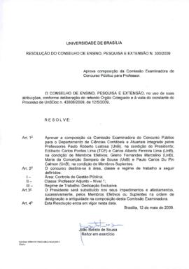 Resolução do Conselho de Ensino, Pesquisa e Extensão nº 0300/2009