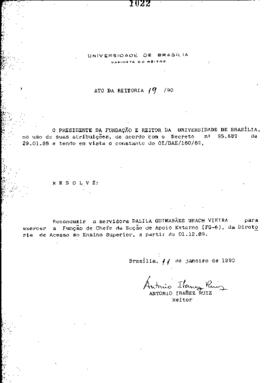 Ato da Reitoria nº 0019/1990