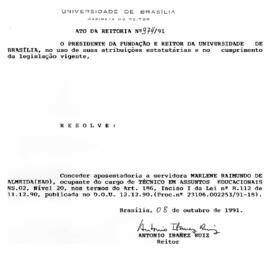 Ato da Reitoria nº 0974/1991