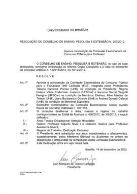 Resolução do Conselho de Ensino, Pesquisa e Extensão nº 0257/2012