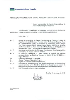 Resolução do Conselho de Ensino, Pesquisa e Extensão nº 0043/2016