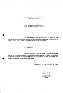 Ato da Reitoria nº 0597/1999