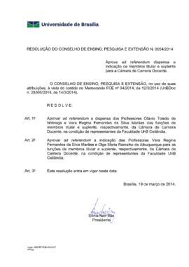 Resolução do Conselho de Ensino, Pesquisa e Extensão nº 0054/2014