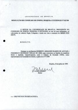 Resolução do Conselho de Ensino, Pesquisa e Extensão nº 0027/1999