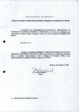 Resolução do Conselho de Ensino, Pesquisa e Extensão nº 0027/1999