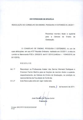 Resolução do Conselho de Ensino, Pesquisa e Extensão nº 0026/2011