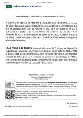 Despacho da Decana de Gestão de Pessoal (2016-11-23)