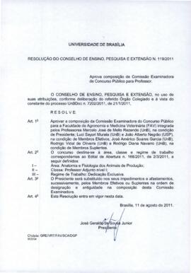 Resolução do Conselho de Ensino, Pesquisa e Extensão nº 0119/2011