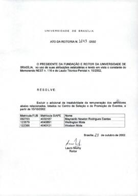 Ato da Reitoria nº 1643/2002