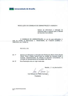 Resolução do Conselho de Administração nº 0020/2014