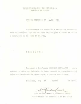 Ato da Reitoria nº 0225/1985