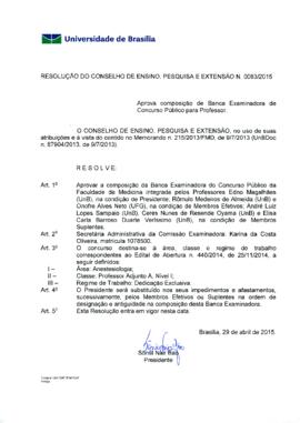 Resolução do Conselho de Ensino, Pesquisa e Extensão nº 0083/2015