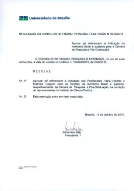 Resolução do Conselho de Ensino, Pesquisa e Extensão nº 0214/2015