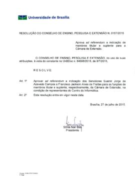 Resolução do Conselho de Ensino, Pesquisa e Extensão nº 0157/2015