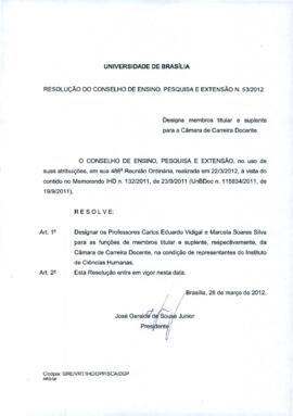 Resolução do Conselho de Ensino, Pesquisa e Extensão nº 0053/2012