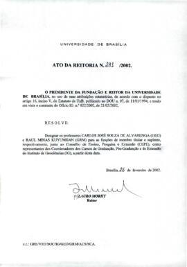 Ato da Reitoria nº 0281/2002