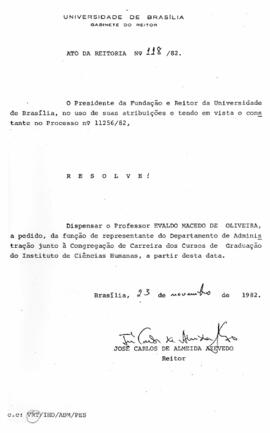 Ato da Reitoria nº 0118/1982