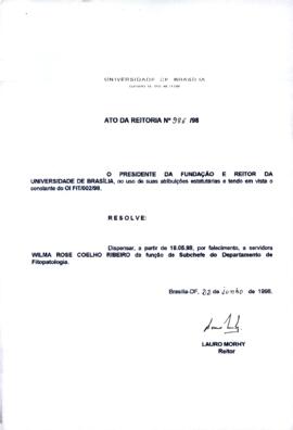 Ato da Reitoria nº 0986/1998