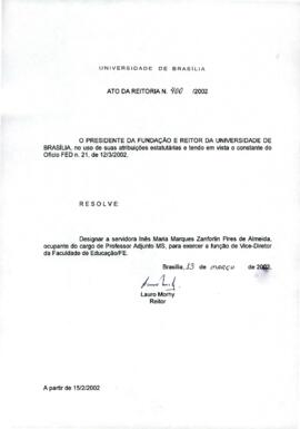 Ato da Reitoria nº 0400/2002