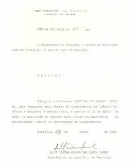 Ato da Reitoria nº 0064/1985