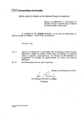 Resolução do Conselho de Administração nº 0009/2016