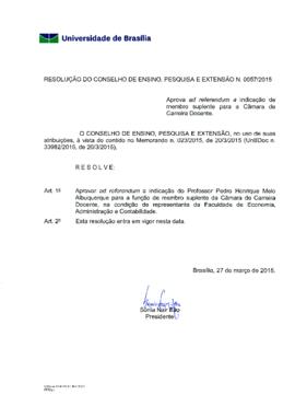 Resolução do Conselho de Ensino, Pesquisa e Extensão nº 0057/2015