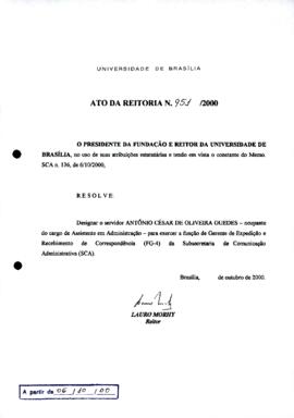 Ato da Reitoria nº 0951/2000