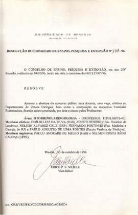 Resolução do Conselho de Ensino, Pesquisa e Extensão nº 0168/1996