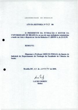 Ato da Reitoria nº 0013/2000