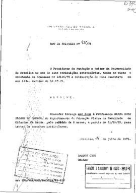 Ato da Reitoria nº 0551/1975