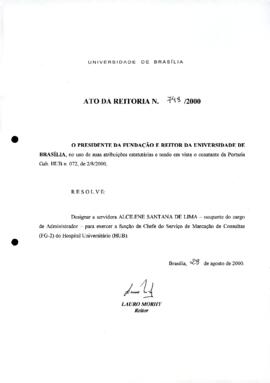 Ato da Reitoria nº 0748/2000