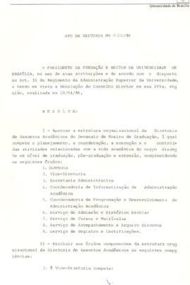 Ato da Reitoria nº 0292/1986