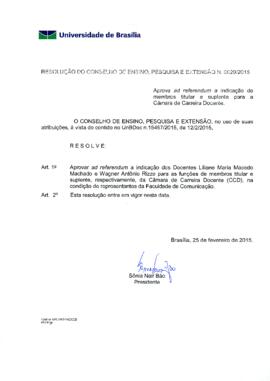 Resolução do Conselho de Ensino, Pesquisa e Extensão nº 0029/2015