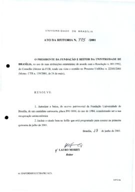 Ato da Reitoria nº 0775/2001