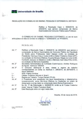 Resolução do Conselho de Ensino, Pesquisa e Extensão nº 0057/2016