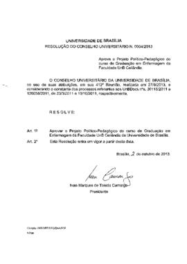 Resolução do Conselho Universitário nº 0034/2013