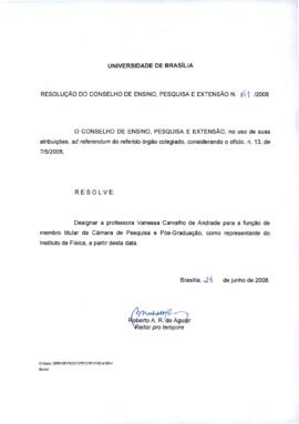 Resolução do Conselho de Ensino, Pesquisa e Extensão nº 0141/2008