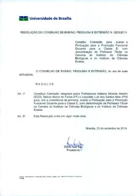 Resolução do Conselho de Ensino, Pesquisa e Extensão nº 0203/2014