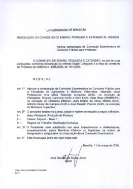 Resolução do Conselho de Ensino, Pesquisa e Extensão nº 0106/2009