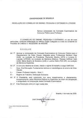 Resolução do Conselho de Ensino, Pesquisa e Extensão nº 0275/2009