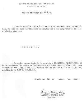 Ato da Reitoria nº 0199/1991