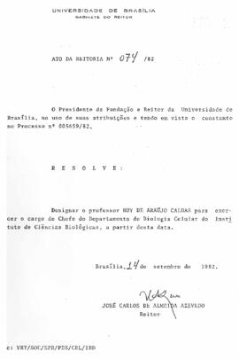 Ato da Reitoria nº 0074/1982