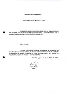 Ato da Reitoria nº 2263/2003