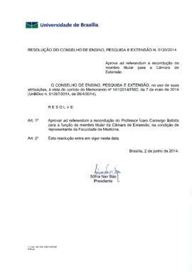 Resolução do Conselho de Ensino, Pesquisa e Extensão nº 0120/2014