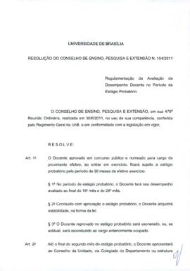 Resolução do Conselho de Ensino, Pesquisa e Extensão nº 0104/2011