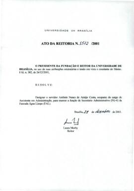 Ato da Reitoria nº 1572/2001