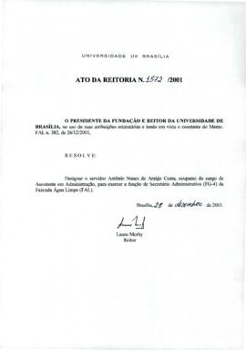 Ato da Reitoria nº 1572/2001