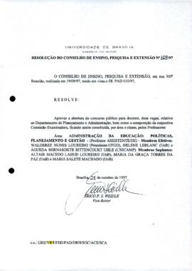 Resolução do Conselho de Ensino, Pesquisa e Extensão nº 0169/1997