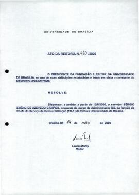 Ato da Reitoria nº 0430/2000