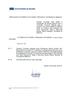 Resolução do Conselho de Ensino, Pesquisa e Extensão nº 0086/2015